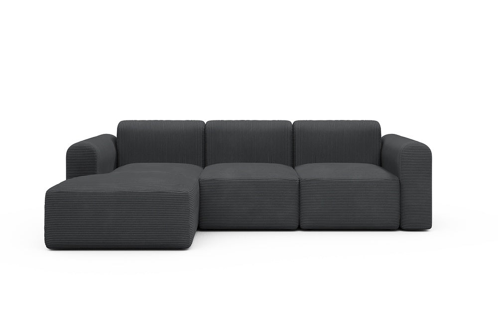 Rund Modular Sofa - Configurations 1 - C3L - 194 x 152 cm - Chaise + 2 Seater - 593 Corduroy Graphite