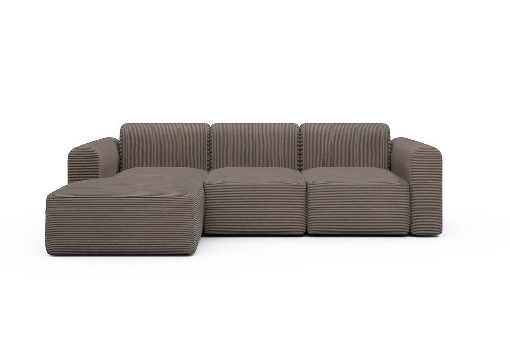 Rund Modular Sofa - Configurations 1 - C3L - 194 x 152 cm - Chaise + 2 Seater - 596 Corduroy Mocha