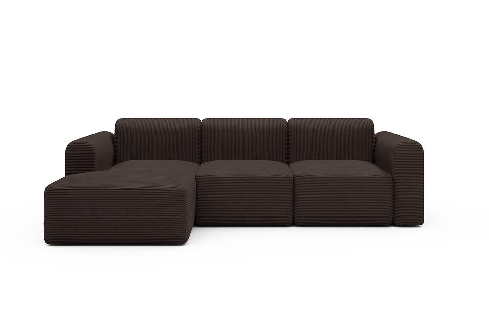 Rund Modular Sofa - Configurations 1 - C3L - 194 x 152 cm - Chaise + 2 Seater - 600 Corduroy Cocoa