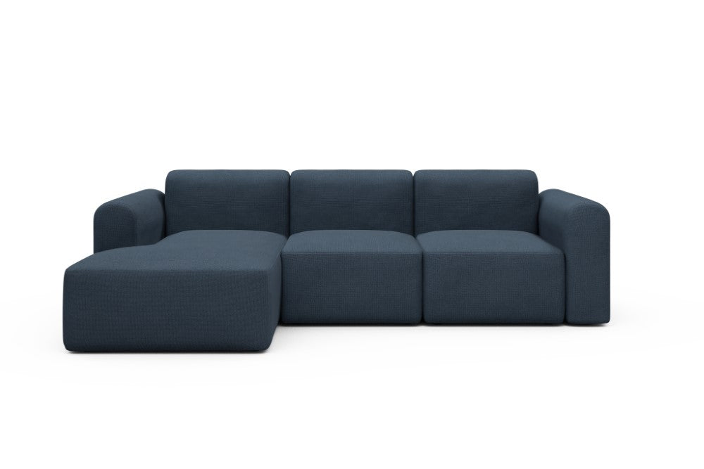 Rund Modular Sofa - Configurations 1 - C3L - 194 x 152 cm - Chaise + 2 Seater - 768 Cura Oxford Blue