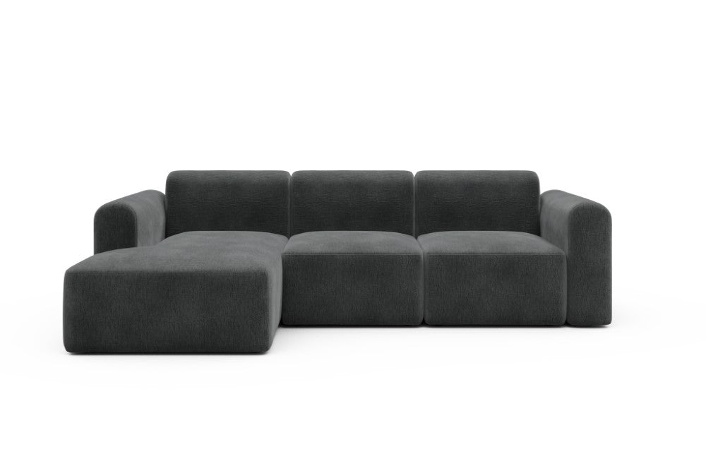 Rund Modular Sofa - Configurations 1 - C3L - 194 x 152 cm - Chaise + 2 Seater - 811 Smooth Deep Warm Grey