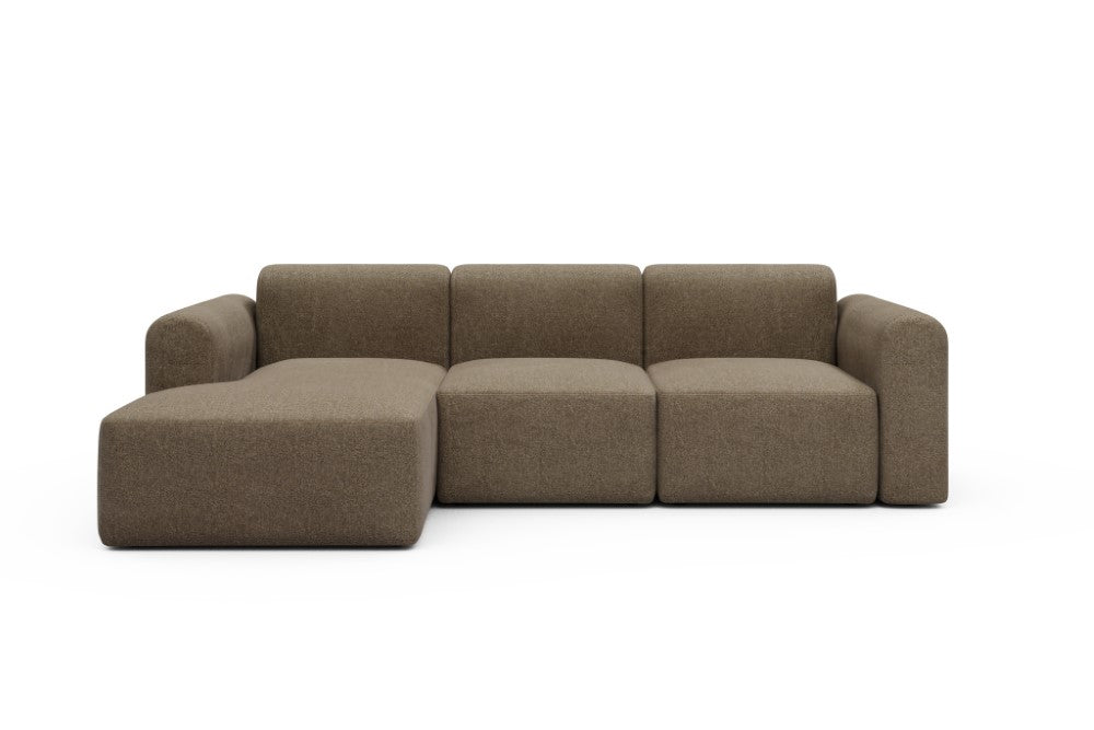Rund Modular Sofa - Configurations 1 - C3L - 194 x 152 cm - Chaise + 2 Seater - 817 Aivi Khaki Brown