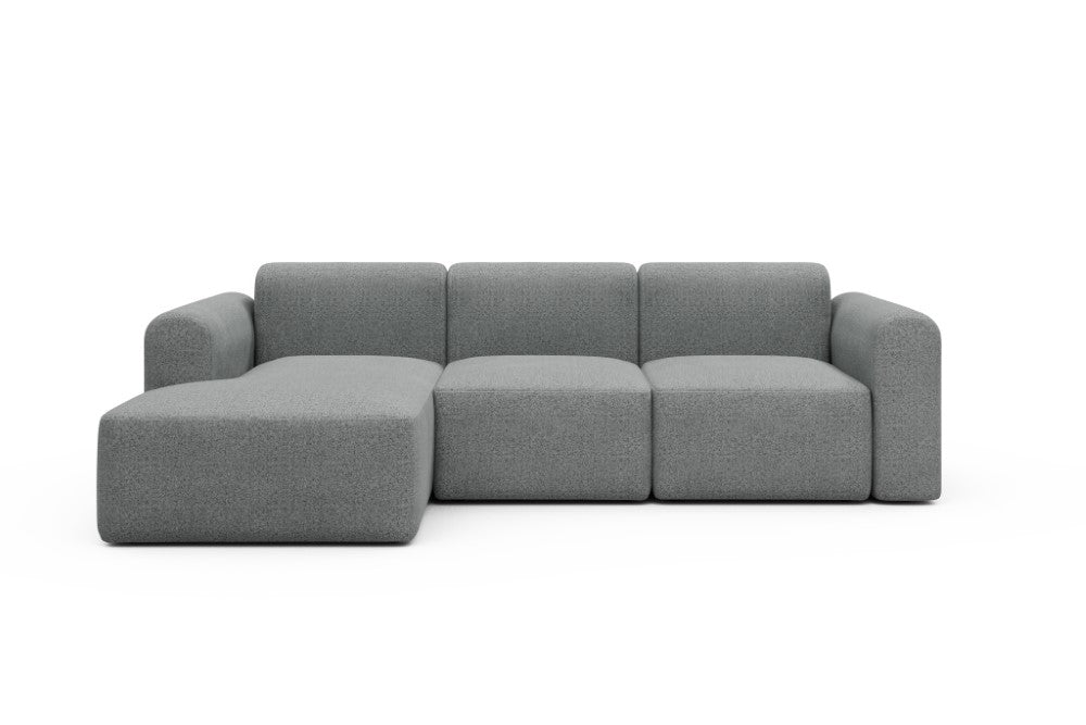 Rund Modular Sofa - Configurations 1 - C3L - 194 x 152 cm - Chaise + 2 Seater - 819 Aivi Gravel Grey