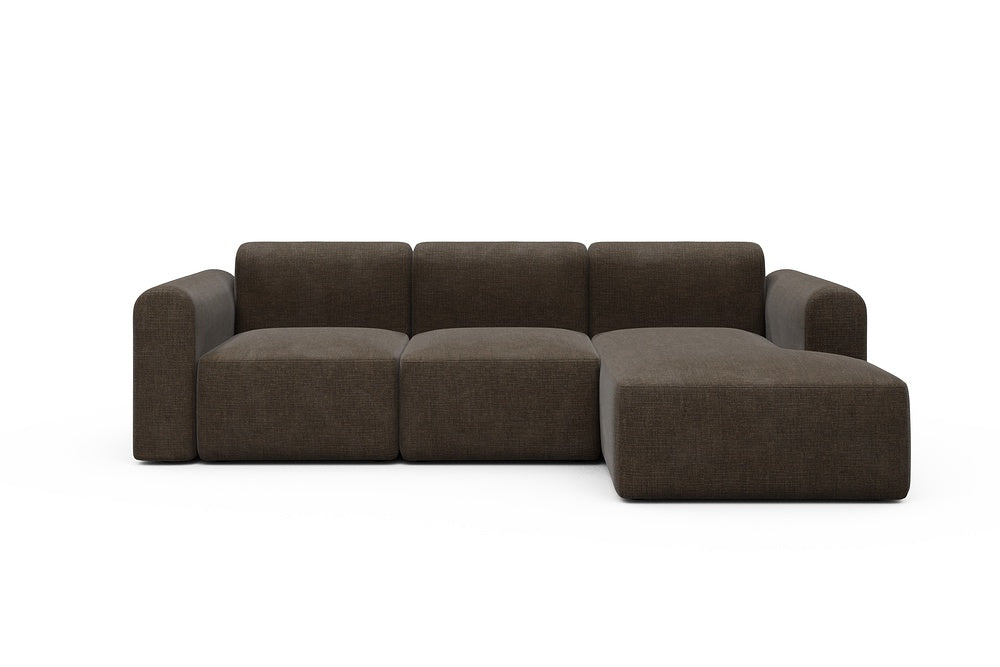 Rund Modular Sofa - Configurations 1 - C4L - 266 x 152 cm - 2 Seater + Chaise - 411 Esina Cedar Brown
