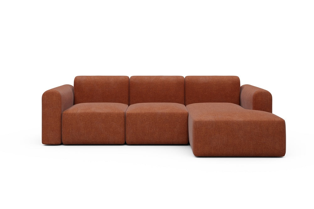 Rund Modular Sofa - Configurations 1 - C4L - 266 x 152 cm - 2 Seater + Chaise - 412 Esina Rust Orange