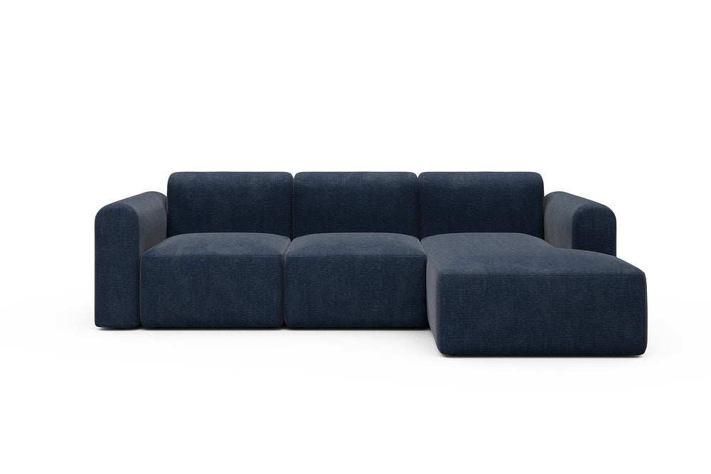 Rund Modular Sofa - Configurations 1 - C4L - 266 x 152 cm - 2 Seater + Chaise - 414 Esina Indigo Blue