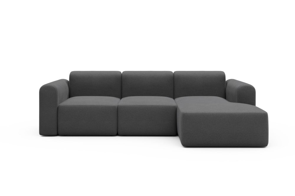 Rund Modular Sofa - Configurations 1 - C4L - 266 x 152 cm - 2 Seater + Chaise - 441 Satya Warm Zinc