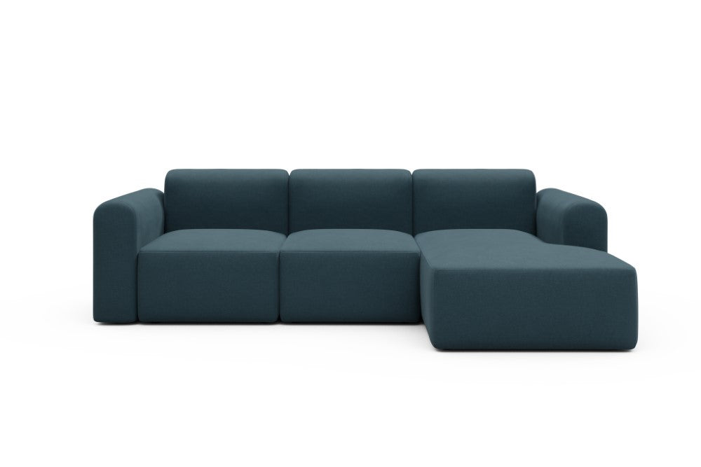 Rund Modular Sofa - Configurations 1 - C4L - 266 x 152 cm - 2 Seater + Chaise - 443 Satya Deep Blue
