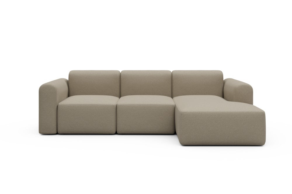Rund Modular Sofa - Configurations 1 - C4L - 266 x 152 cm - 2 Seater + Chaise - 445 Satya Natural Biege