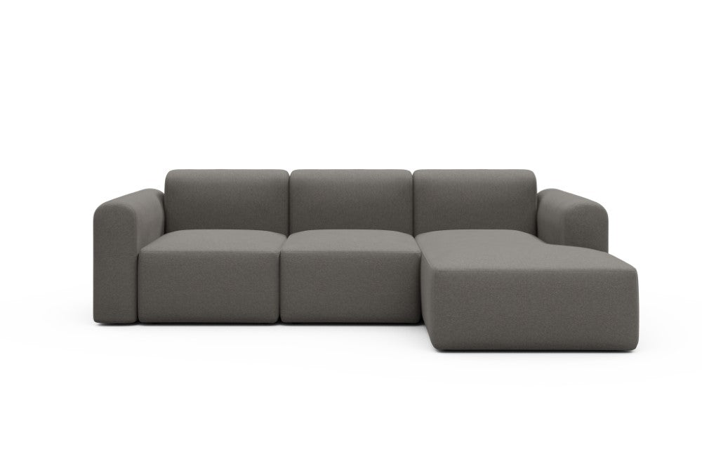 Rund Modular Sofa - Configurations 1 - C4L - 266 x 152 cm - 2 Seater + Chaise - 446 Satya Taupe Brown