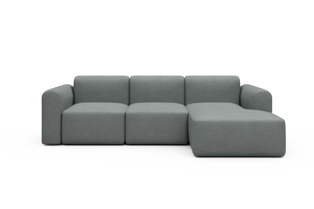 Rund Modular Sofa - Configurations 1 - C4L - 266 x 152 cm - 2 Seater + Chaise - 485 Denari Soft Grey