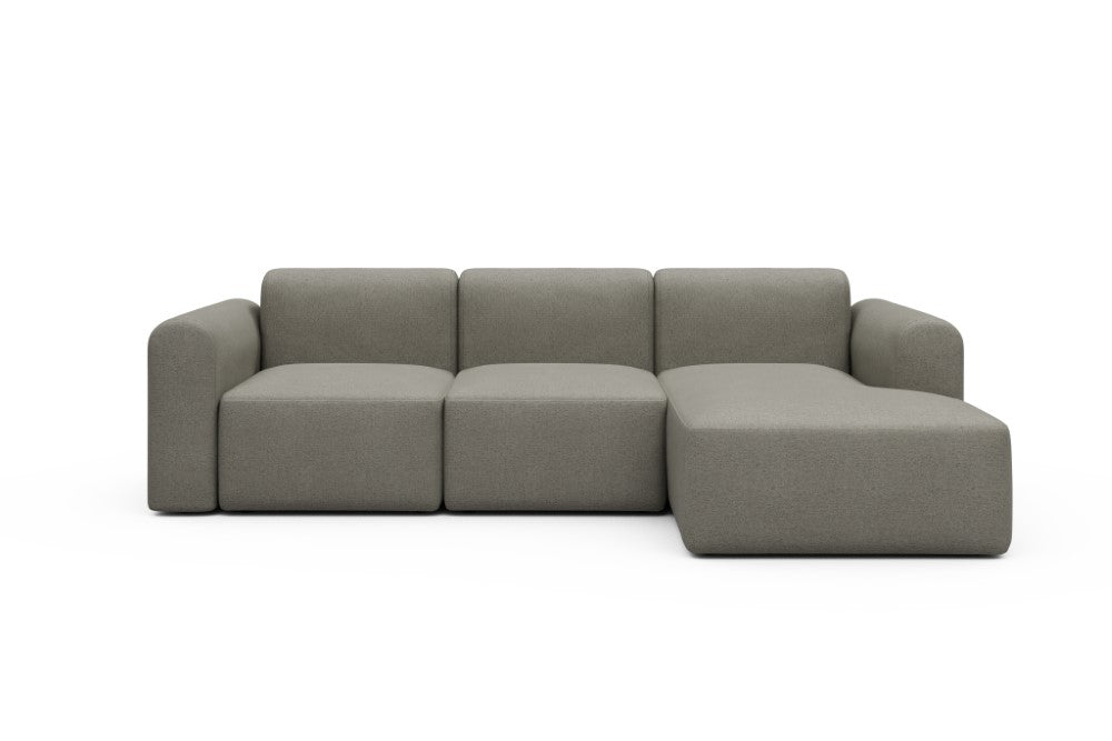 Rund Modular Sofa - Configurations 1 - C4L - 266 x 152 cm - 2 Seater + Chaise - 486 Denari Warm Grey