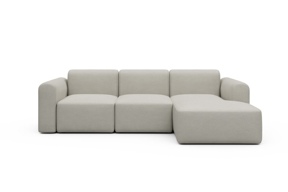 Rund Modular Sofa - Configurations 1 - C4L - 266 x 152 cm - 2 Seater + Chaise - 487 Denari Clean Beige