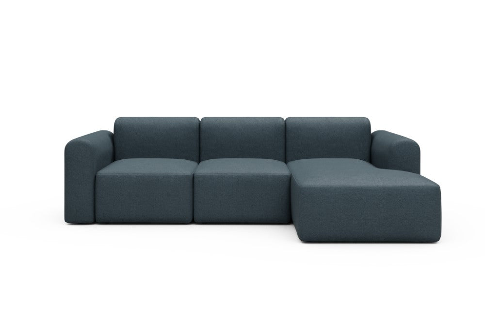 Rund Modular Sofa - Configurations 1 - C4L - 266 x 152 cm - 2 Seater + Chaise - 489 Denari Royal Blue