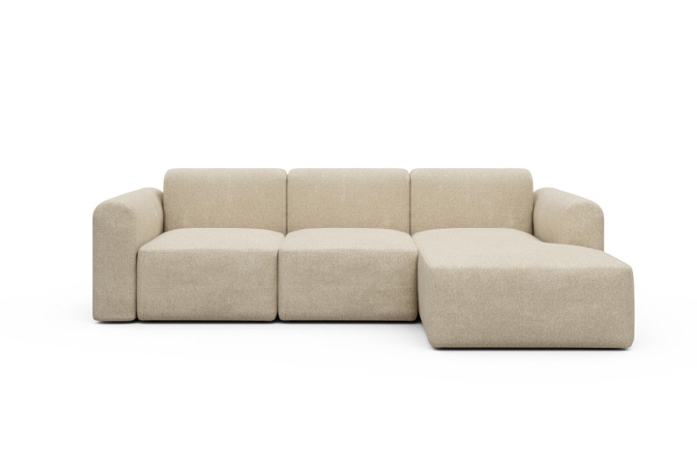 Rund Modular Sofa - Configurations 1 - C4L - 266 x 152 cm - 2 Seater + Chaise - 496 Casone Natural Beigie