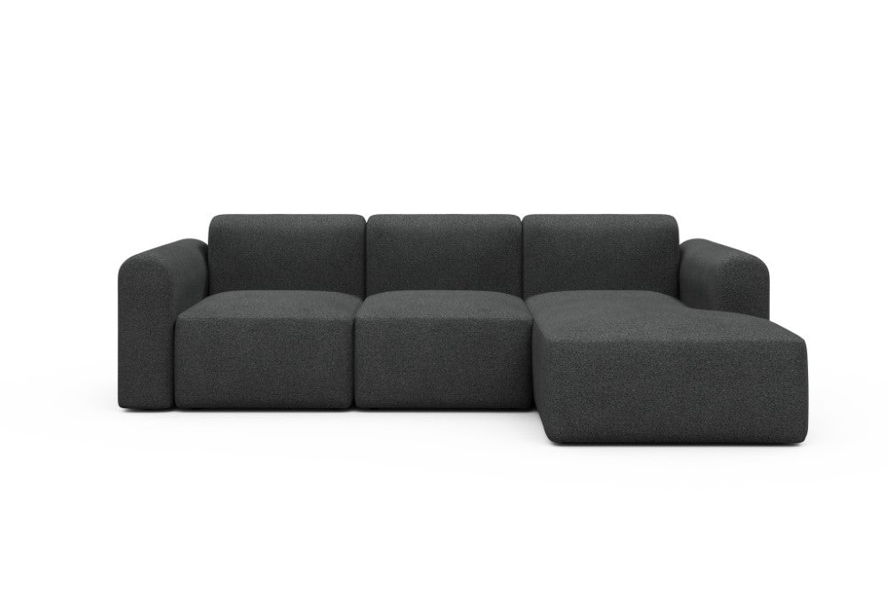Rund Modular Sofa - Configurations 1 - C4L - 266 x 152 cm - 2 Seater + Chaise - 529 Bouclé Charcoal