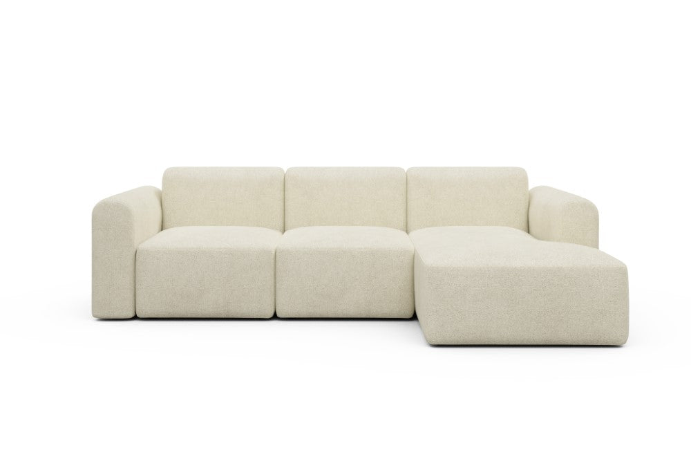 Rund Modular Sofa - Configurations 1 - C4L - 266 x 152 cm - 2 Seater + Chaise - 531 Bouclé Off White