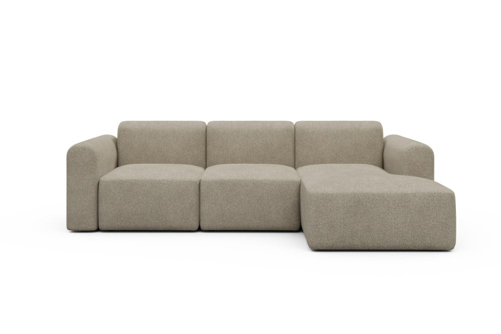 Rund Modular Sofa - Configurations 1 - C4L - 266 x 152 cm - 2 Seater + Chaise - 539 Bouclé Beige
