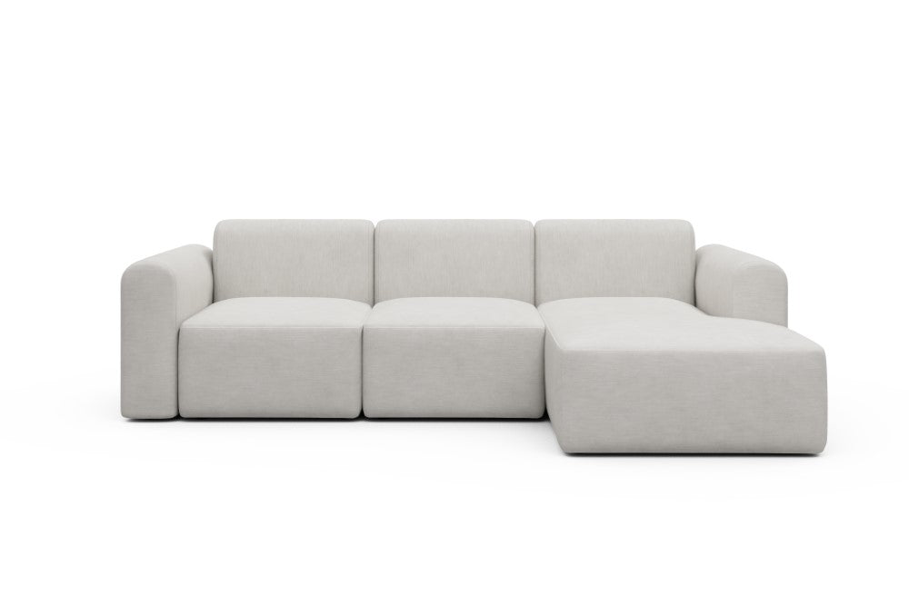 Rund Modular Sofa - Configurations 1 - C4L - 266 x 152 cm - 2 Seater + Chaise - 574 Vivus Dusty Off White
