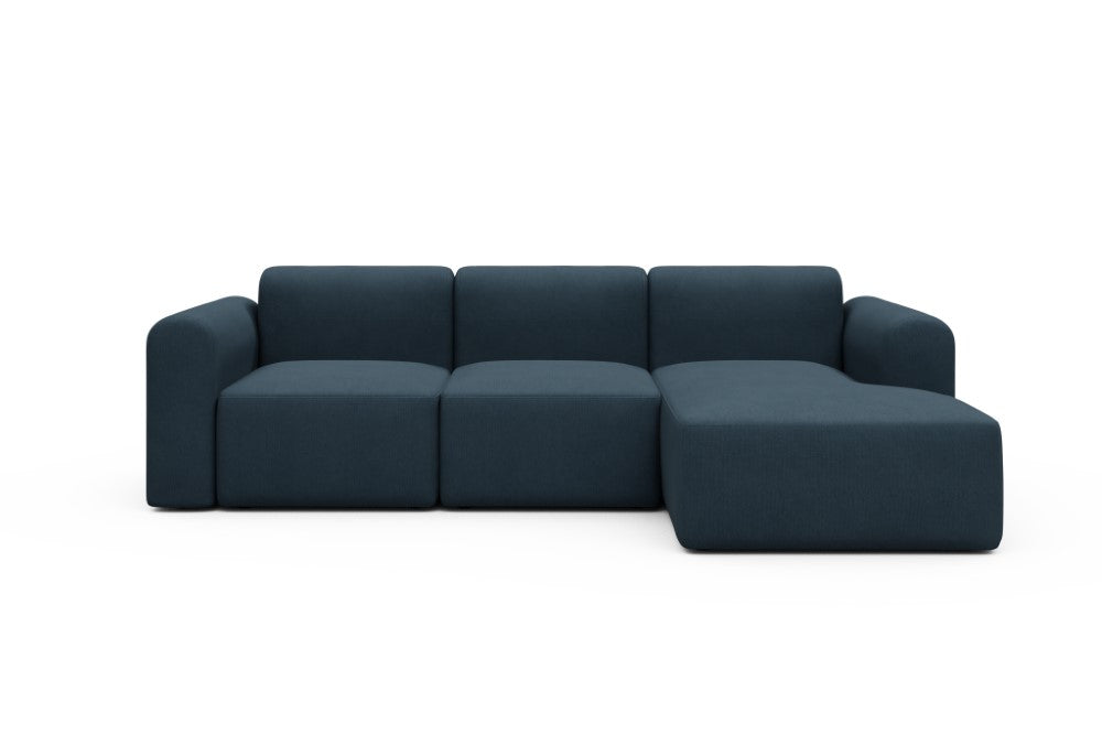 Rund Modular Sofa - Configurations 1 - C4L - 266 x 152 cm - 2 Seater + Chaise - 580 Argus Navy Blue