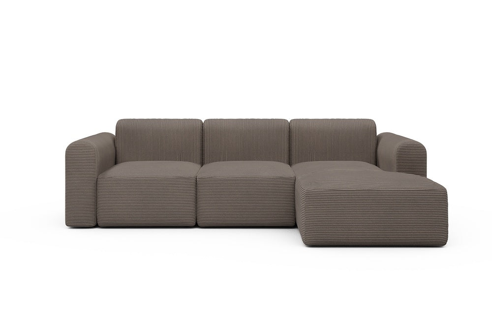Rund Modular Sofa - Configurations 1 - C4L - 266 x 152 cm - 2 Seater + Chaise - 596 Corduroy Mocha