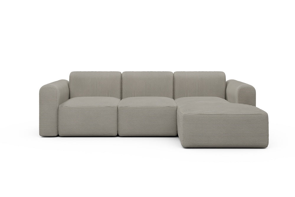 Rund Modular Sofa - Configurations 1 - C4L - 266 x 152 cm - 2 Seater + Chaise - 603 Corduroy Beige