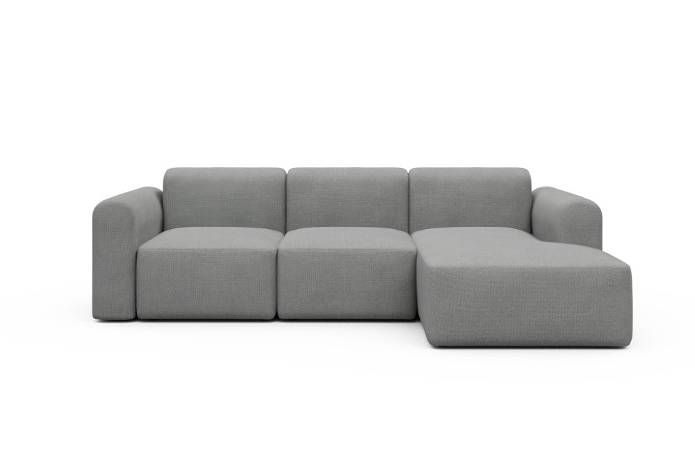 Rund Modular Sofa - Configurations 1 - C4L - 266 x 152 cm - 2 Seater + Chaise - 764 Cura Sand Grey