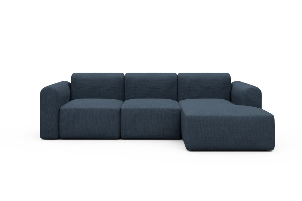 Rund Modular Sofa - Configurations 1 - C4L - 266 x 152 cm - 2 Seater + Chaise - 768 Cura Oxford Blue