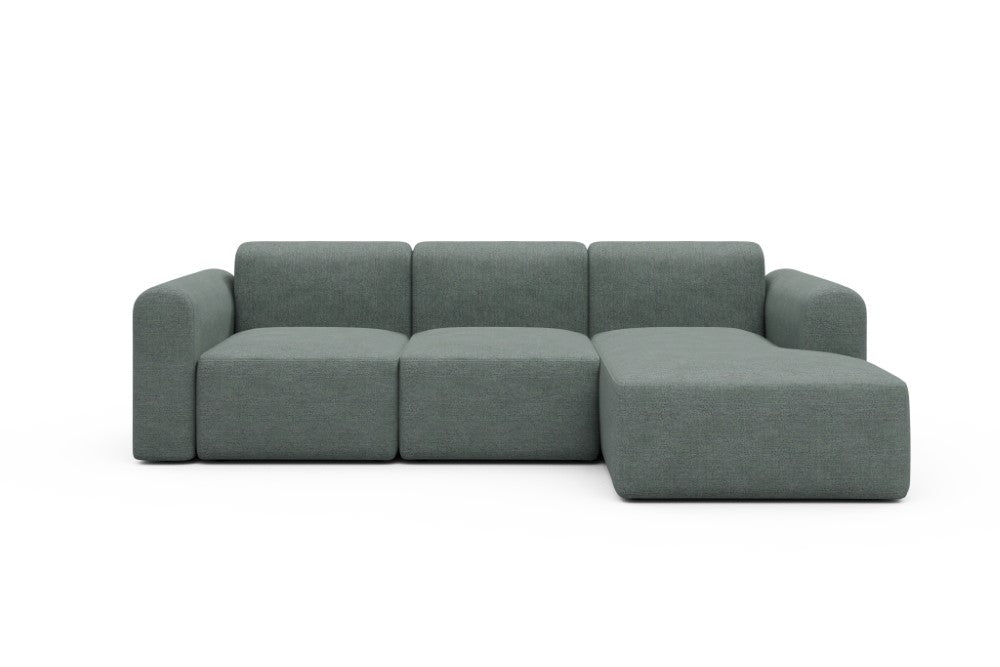 Rund Modular Sofa - Configurations 1 - C4L - 266 x 152 cm - 2 Seater + Chaise - 770 Carreno Cielo Blue