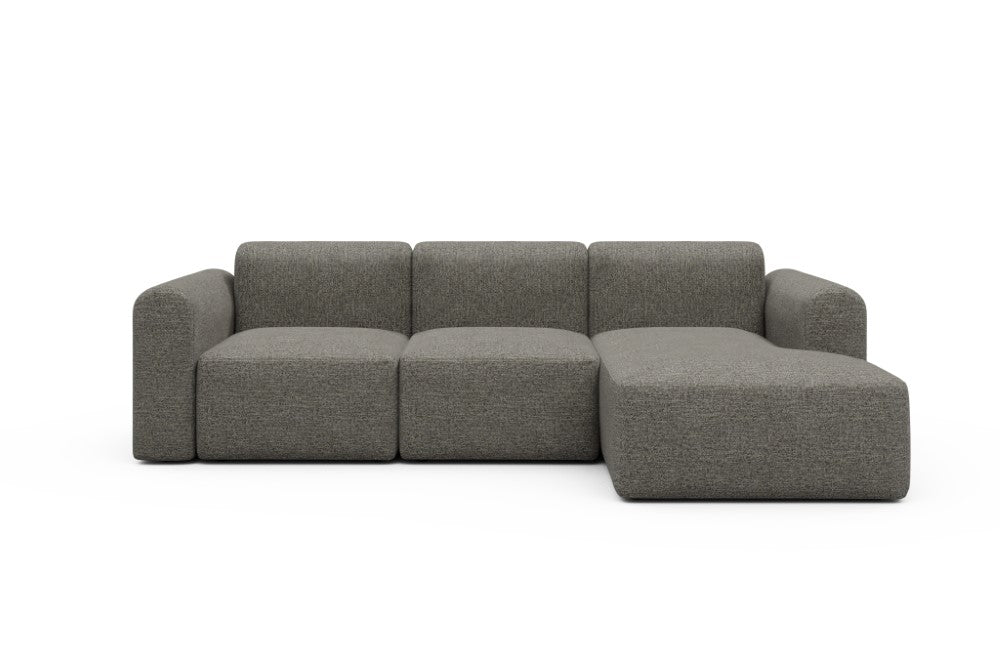Rund Modular Sofa - Configurations 1 - C4L - 266 x 152 cm - 2 Seater + Chaise - 771 Carreno Sepia Brown