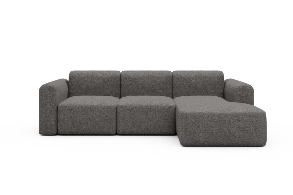 Rund Modular Sofa - Configurations 1 - C4L - 266 x 152 cm - 2 Seater + Chaise - 772 Carreno Salt & Pepper