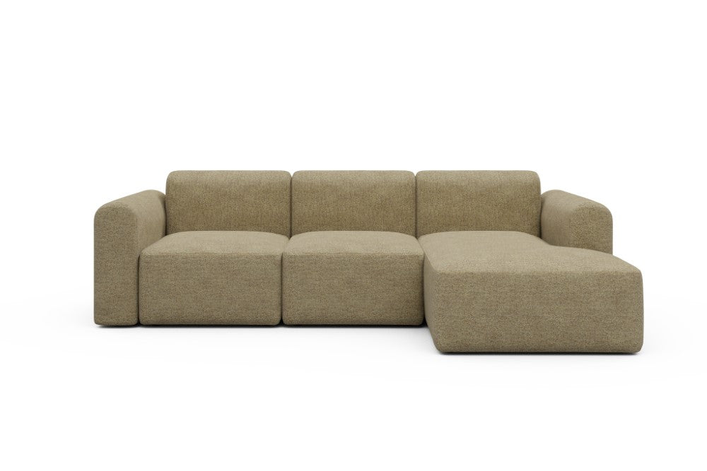 Rund Modular Sofa - Configurations 1 - C4L - 266 x 152 cm - 2 Seater + Chaise - 774 Carreno Sicilian Yellow