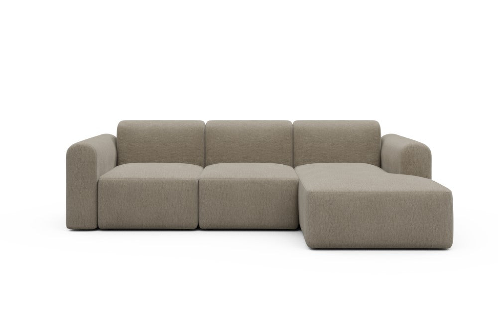Rund Modular Sofa - Configurations 1 - C4L - 266 x 152 cm - 2 Seater + Chaise - 810 Smooth Smooth Beige