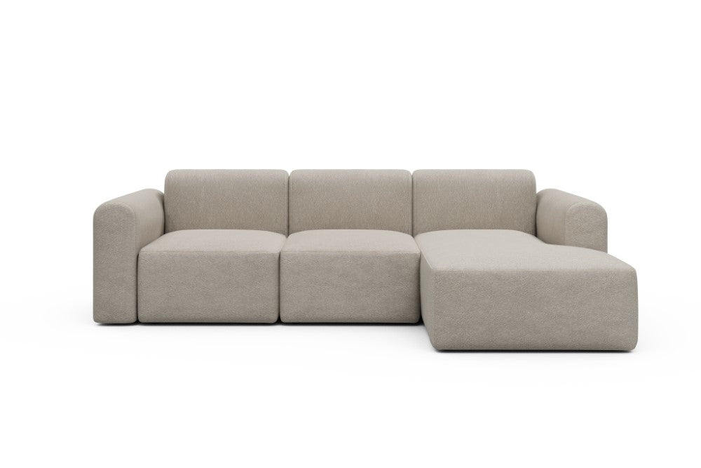 Rund Modular Sofa - Configurations 1 - C4L - 266 x 152 cm - 2 Seater + Chaise - 816 Aivi Lace Beige