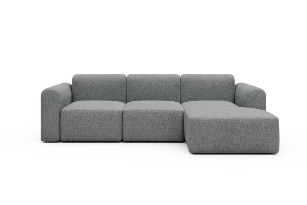Rund Modular Sofa - Configurations 1 - C4L - 266 x 152 cm - 2 Seater + Chaise - 819 Aivi Gravel Grey