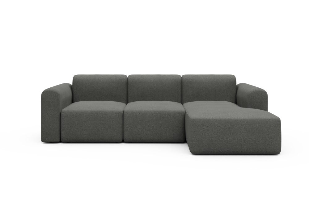 Rund Modular Sofa - Configurations 1 - C4L - 266 x 152 cm - 2 Seater + Chaise - 852 Mahoga Seal Grey