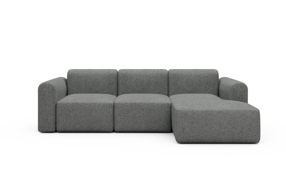 Rund Modular Sofa - Configurations 1 - C4L - 266 x 152 cm - 2 Seater + Chaise - 868 Vanora Warm Grey