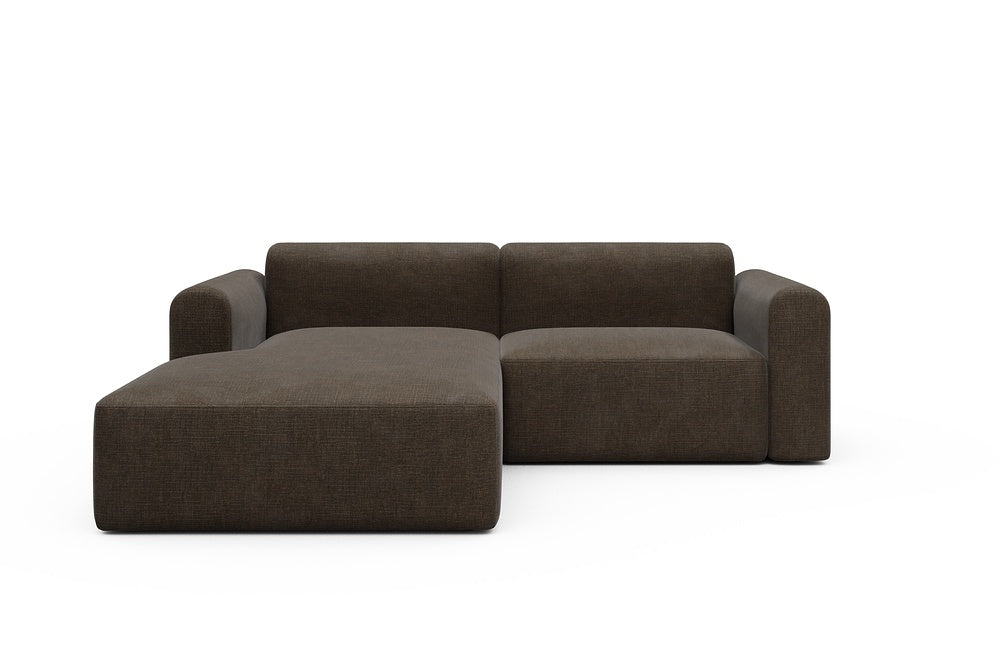 Rund Modular Sofa - Configurations 1 - D1L - 240 x 188 cm - Chaise + 1,5 Seater - 411 Esina Cedar Brown
