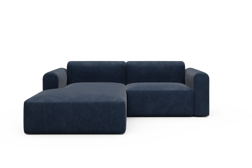 Rund Modular Sofa - Configurations 1 - D1L - 240 x 188 cm - Chaise + 1,5 Seater - 414 Esina Indigo Blue