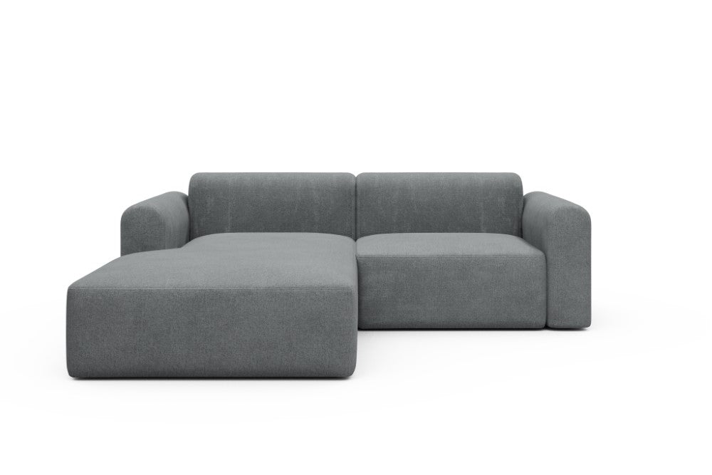 Rund Modular Sofa - Configurations 1 - D1L - 240 x 188 cm - Chaise + 1,5 Seater - 495 Casone Gravel Grey