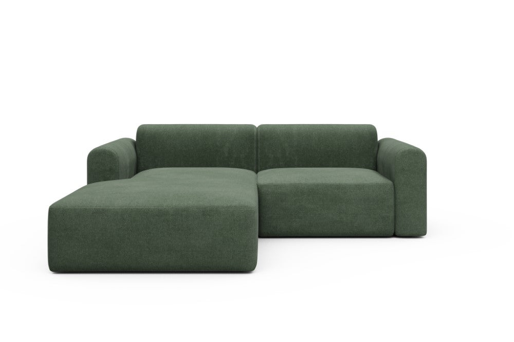 Rund Modular Sofa - Configurations 1 - D1L - 240 x 188 cm - Chaise + 1,5 Seater - 498 Casone Forest Green