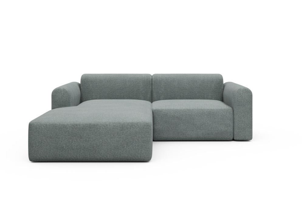 Rund Modular Sofa - Configurations 1 - D1L - 240 x 188 cm - Chaise + 1,5 Seater - 499 Casone Light mixed Green