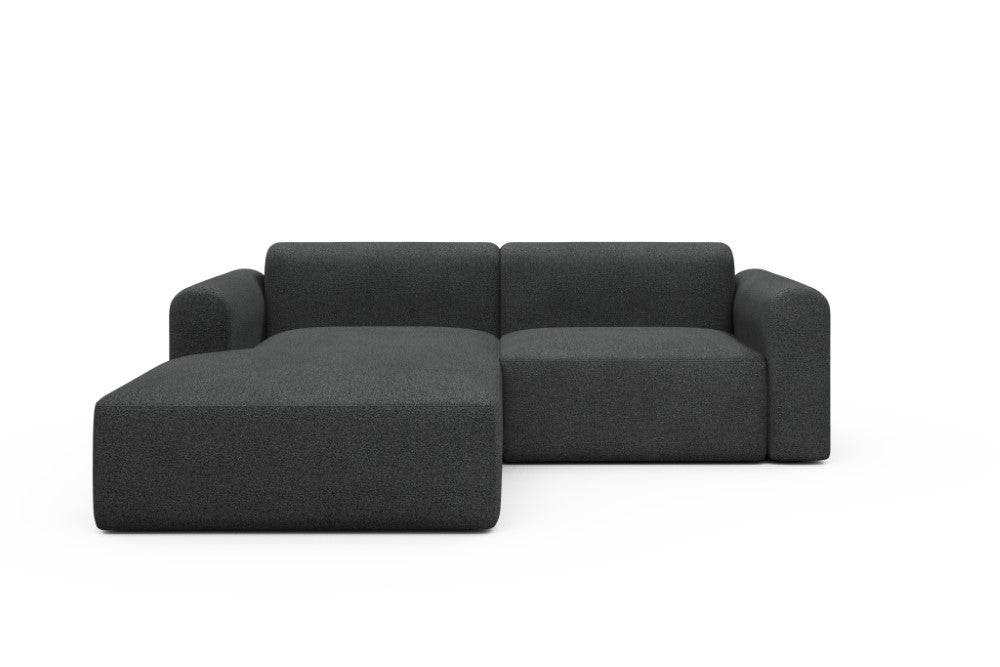 Rund Modular Sofa - Configurations 1 - D1L - 240 x 188 cm - Chaise + 1,5 Seater - 529 Bouclé Charcoal