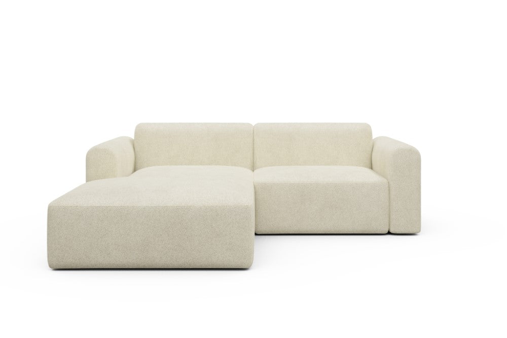 Rund Modular Sofa - Configurations 1 - D1L - 240 x 188 cm - Chaise + 1,5 Seater - 531 Bouclé Off White