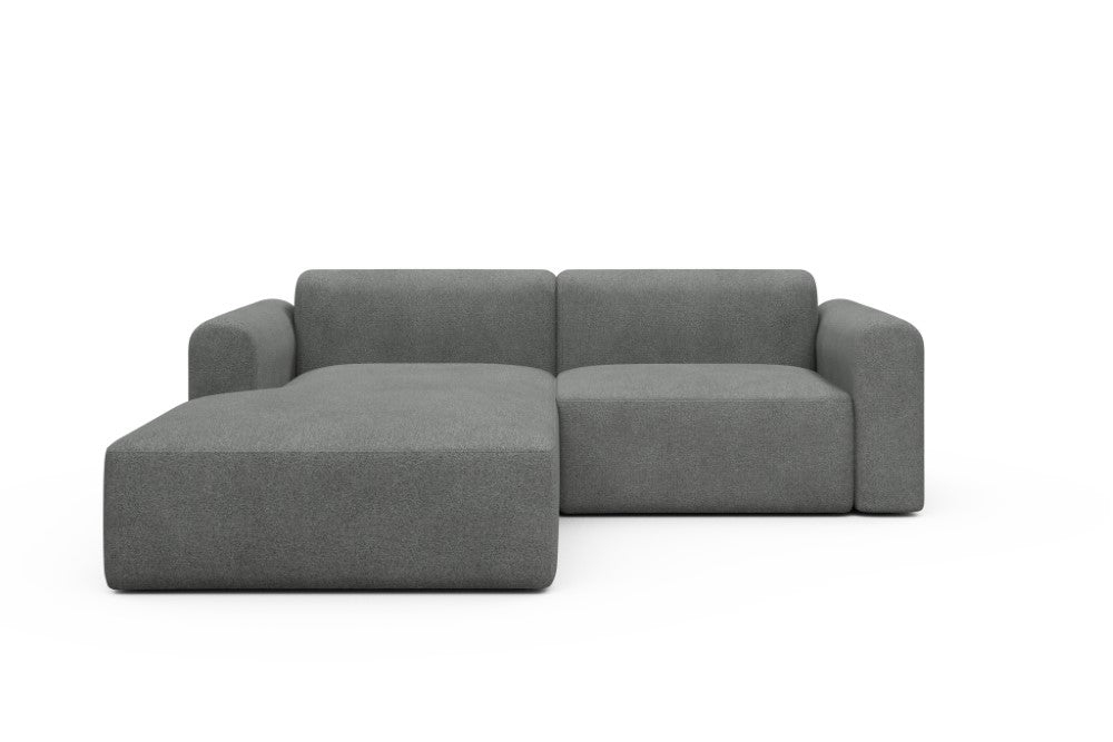 Rund Modular Sofa - Configurations 1 - D1L - 240 x 188 cm - Chaise + 1,5 Seater - 533 Bouclé Ash Grey