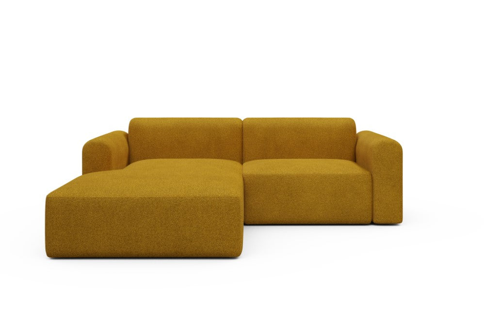 Rund Modular Sofa - Configurations 1 - D1L - 240 x 188 cm - Chaise + 1,5 Seater - 536 Bouclé Ochre