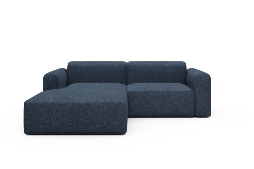 Rund Modular Sofa - Configurations 1 - D1L - 240 x 188 cm - Chaise + 1,5 Seater - 537 Bouclé Blue