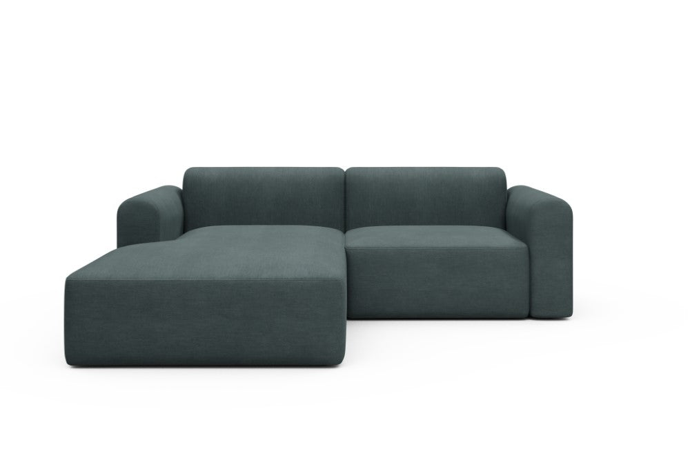 Rund Modular Sofa - Configurations 1 - D1L - 240 x 188 cm - Chaise + 1,5 Seater - 573 Vivus Dusty Blue