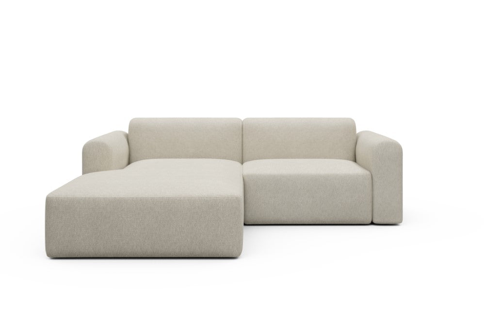 Rund Modular Sofa - Configurations 1 - D1L - 240 x 188 cm - Chaise + 1,5 Seater - 584 Argus Natural