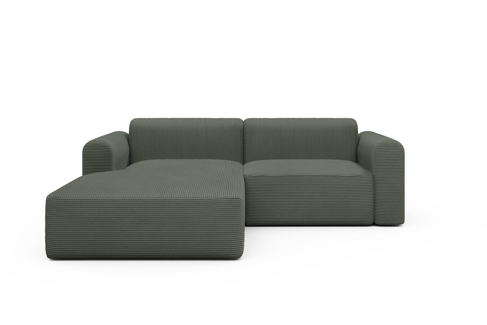 Rund Modular Sofa - Configurations 1 - D1L - 240 x 188 cm - Chaise + 1,5 Seater - 598 Corduroy Sage